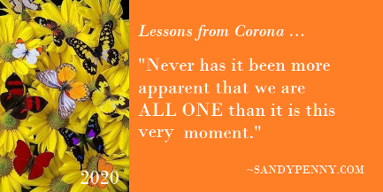 We are all one. Lessons from Corona. Sandy Penny