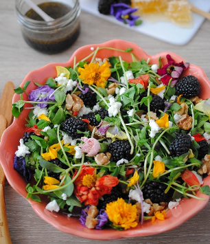 Fruit, flowers and microgreens